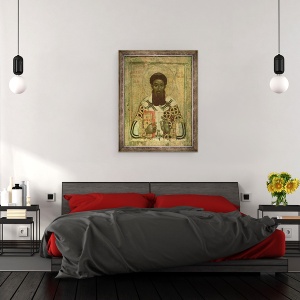 Tablou inramat - Scoala Rusa - Icoana Sfantului Grigorie 335-390 Arhiepiscop de Salonic, 70 x 90 cm - Img 3
