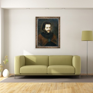 Tablou inramat - Scoala Rusa - Portretul tarului Ivan cel al V-lea Alexeievici 1666-96, 60 x 80 cm - Img 2