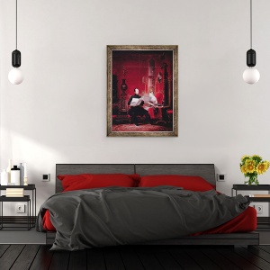 Tablou inramat - Scoala Rusa - tarevici Alexandru 1818-81 si sotia sa Maria Alexandrovna, 70 x 90 cm - Img 3