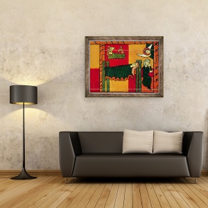 Tablou inramat - Scoala spaniola - Nasterea Domnului, panou lateral dintr-un altar, 60 x 80 cm - Img 2