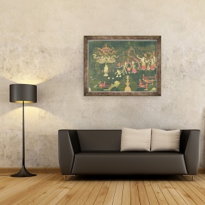 Tablou inramat - Scoala tibetana - Viata lui Buddha Sakyamuni, 60 x 80 cm - Img 2