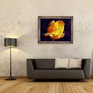 Tablou inramat - Scott J. Davis - Trandafir galben, 70 x 90 cm - Img 2