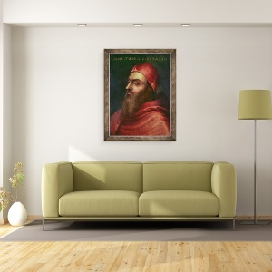 Tablou inramat - Sebastiano del Piombo - Portretul Papei Clement VII Giulio di Giuliano de Medici 1478-1534, 60 x 80 cm - Img 2