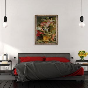 Tablou inramat - Simon Vouet - Timp infrant de dragoste, Venus si Speranta, 70 x 90 cm - Img 3