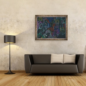 Tablou inramat - Sol Jeong - Oamenii de la Targ I, 70 x 90 cm - Img 2