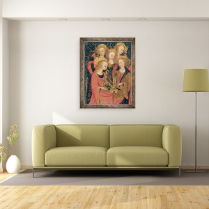 Tablou inramat - Stefano di Giovanni da Verona - Muzicieni inger, 70 x 90 cm - Img 2