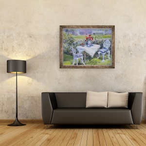Tablou inramat - Sue Wales - Maci & panza alba, 1997, 70 x 90 cm - Img 2
