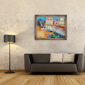 Tablou inramat - Sylvia Paul - Barci de pescuit vechi, 2013, 70 x 90 cm - Img 2