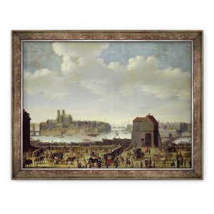 Tablou inramat - Theodor Matham - Vedere la Podul si Quai de la Tournelle, 60 x 80 cm