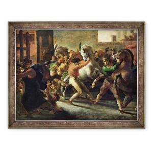 Tablou inramat - Theodore Gericault - Studiu pentru cursa cailor barbari, 70 x 90 cm