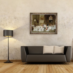 Tablou inramat - Theophile Emmanuel Duverger - Prima impartasanie, 60 x 80 cm - Img 2