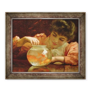 Tablou inramat - Thomas Benjamin Kennington - Castronul cu pestisori, 50 x 60 cm