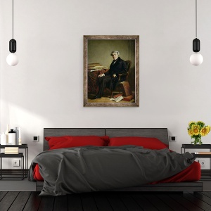 Tablou inramat - Thomas Couture - Portret De Jules Michelet 1798-1874, 70 x 90 cm - Img 3
