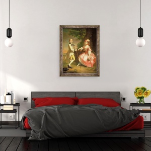 Tablou inramat - Thomas Hudson - Sir John Pole, al 5-lea baronet, si sotia sa, Elizabeth, 70 x 90 cm - Img 3