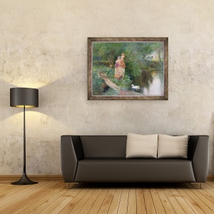 Tablou inramat - Thomas Mackay - Tinerii pescari, 70 x 90 cm - Img 2