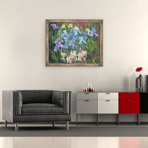 Tablou inramat - Timothy Easton - Irisuri - Roz, Albastru si auriu, 50 x 60 cm - Img 2
