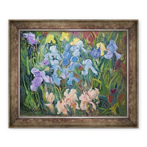 Tablou inramat - Timothy Easton - Irisuri - Roz, Albastru si auriu, 70 x 85 cm