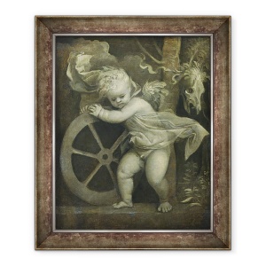 Tablou inramat - Titian - Cupidon cu Roata Norocului, 70 x 85 cm