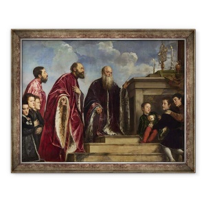 Tablou inramat - Titian - Familia Vendramin, 70 x 90 cm