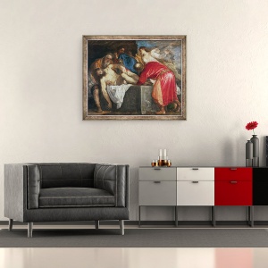 Tablou inramat - Titian - inmormantarea lui Hristos, 50 x 60 cm - Img 2