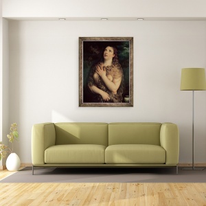 Tablou inramat - Titian - Mary Magdalene, 70 x 90 cm - Img 2
