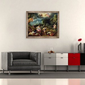 Tablou inramat - Tobias Verhaecht - Pedeapsa lui Niobe, 50 x 60 cm - Img 2