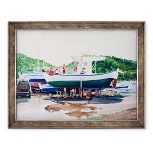 Tablou inramat - Tony Fandino - Barci la Skiathos VII, 60 x 80 cm