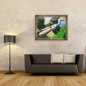 Tablou inramat - Tony Fandino - Barci pe Tamisa IX, 70 x 90 cm - Img 2
