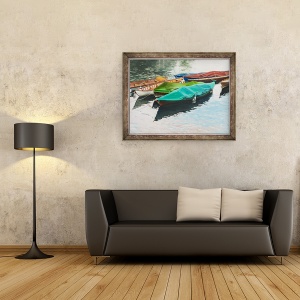 Tablou inramat - Tony Fandino - Barci pe Tamisa VI, 60 x 80 cm - Img 2