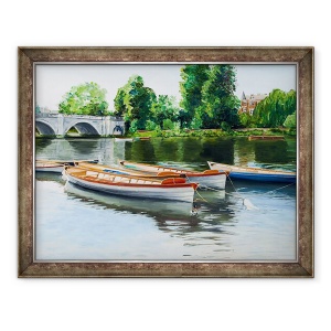 Tablou inramat - Tony Fandino - Barci pe Tamisa VIII, 70 x 90 cm