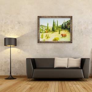 Tablou inramat - Tony Fandino - Cal in camp, Skiathos, 60 x 80 cm - Img 2