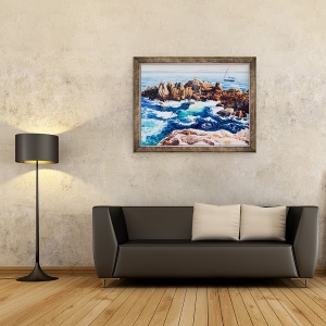 Tablou inramat - Tony Fandino - Cliff la Coruña, 70 x 90 cm - Img 2