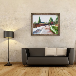 Tablou inramat - Tony Fandino - Drumul de iarna in Sevenoaks, 70 x 90 cm - Img 2