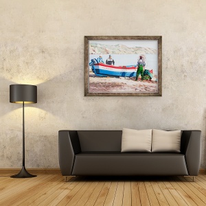 Tablou inramat - Tony Fandino - Pescarii la Nerja, 60 x 80 cm - Img 2