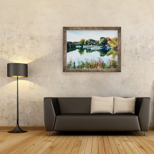 Tablou inramat - Tony Fandino - Yacht pe raul Tamisa, 60 x 80 cm - Img 2