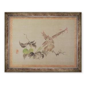 Tablou inramat - Tsubaki Chinzan - Mar si plante cu flori, 60 x 80 cm