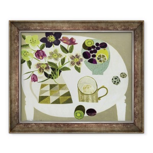 Tablou inramat - Vanessa Bowman - Hellebores si Cupa Mirandei, 50 x 60 cm