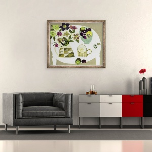 Tablou inramat - Vanessa Bowman - Hellebores si Cupa Mirandei, 50 x 60 cm - Img 2