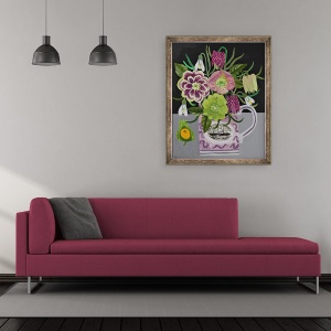 Tablou inramat - Vanessa Bowman - Hellebores si Physallis, 50 x 60 cm - Img 2
