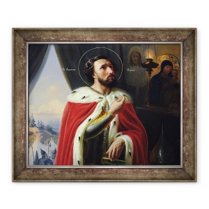 Tablou inramat - Vasili Kuzmich Shebuev - Alexander Nevsky, Duce de Novgorod, 50 x 60 cm