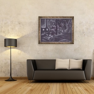 Tablou inramat - Vincent Alexander Booth - Planta in camera la lumina lumanarilor, 1997, 60 x 80 cm - Img 2