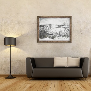Tablou inramat - Vincent Alexander Booth - Zapada peste pamant la Osmotherley, 1997, 60 x 80 cm - Img 2