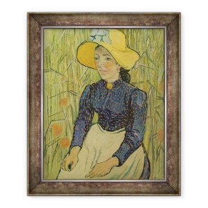 Tablou inramat - Vincent van Gogh - Fata taraneasca in Palarie de paie, 50 x 60 cm