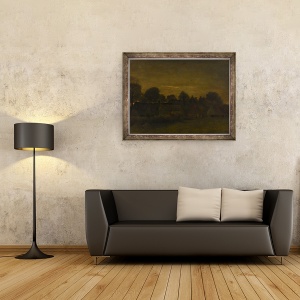 Tablou inramat - Vincent van Gogh - Fermele Village in Twilight, 70 x 90 cm - Img 2