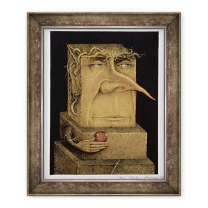 Tablou inramat - Wayne Anderson - Adam creion si creion colorat pe hartie, 50 x 60 cm