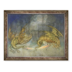 Tablou inramat - Wayne Anderson - Lupta Dragoni, 60 x 80 cm