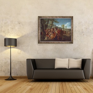 Tablou inramat - Willem Reuter - Predicarea Sfantului Ioan Botezatorul, 70 x 90 cm - Img 2