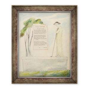 Tablou inramat - William Blake - Un Pastor care citeste Epitaful, din Elegia scrisa intr-un cimitir, din Poemele lui Thomas Gri, 50 x 60 cm