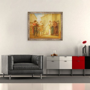 Tablou inramat - William Hamilton - Revelatia logodnei Oliviei, din Actul V, Scena I din A douasprezecea noapte, 50 x 60 cm - Img 2