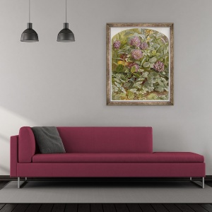 Tablou inramat - William Trost Richards - Trifoi rosu cu unt si oua si iedera, 70 x 85 cm - Img 2